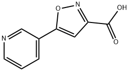 5-ピリジン-3-イルイソキサゾール-3-カルボン酸 化学構造式