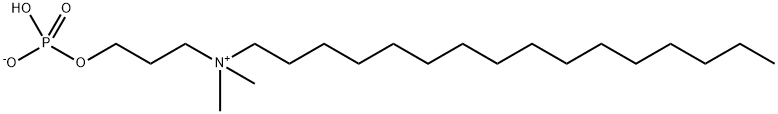 ヘキサデシルホスホリルコリン水和物 化学構造式