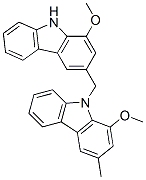 1-メトキシ-9-[(1-メトキシ-9H-カルバゾール-3-イル)メチル]-3-メチル-9H-カルバゾール 化学構造式