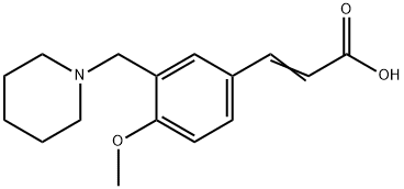 (2E)-3-[4-methoxy-3-(piperidin-1-ylmethyl)phenyl]acrylic acid Structure