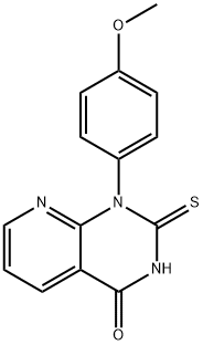 1-(4-甲氧基苯基)-2-硫氧基-2,3-二氢吡啶[2,3-D]嘧啶-4(1H)-酮, 89374-59-4, 结构式