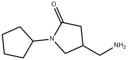 4-(アミノメチル)-1-シクロペンチルピロリジン-2-オン 化学構造式