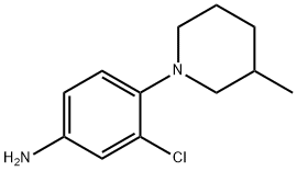 3-氯-4-(3-甲基-1-哌啶基)苯胺,893750-70-4,结构式