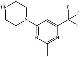 2-メチル-4-ピペラジン-1-イル-6-(トリフルオロメチル)ピリミジン 化学構造式