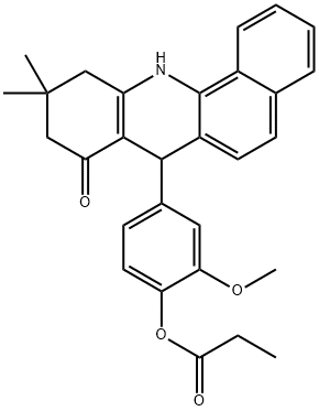 7,10,11,12-Tetrahydro-7-[3-methoxy-4-(1-oxopropoxy)phenyl]-10,10-dimethyl-Benz[c]acridin-8(9H)-one Structure
