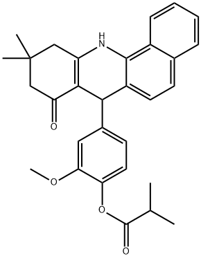 7,10,11,12-Tetrahydro-7-[3-methoxy-4-(1-oxoisobutoxy)phenyl]-10,10-dimethyl-Benz[c]acridin-8(9H)-one Structure