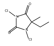 1,3-二氯-5-甲基-5-乙基海因, 89415-87-2, 结构式