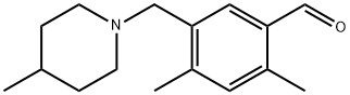 2,4-ジメチル-5-[(4-メチル-1-ピペリジニル)メチル]ベンズアルデヒド 化学構造式