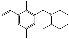 2,5-ジメチル-3-[(2-メチル-1-ピペリジニル)メチル]ベンズアルデヒド 化学構造式