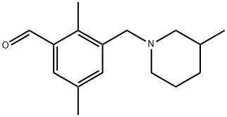 2,5-二甲基-3-((3-甲基哌啶-1-基)甲基)苯甲醛,894213-72-0,结构式