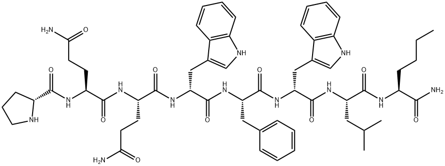 D-PRO-GLN-GLN-D-TRP-PHE-D-TRP-LEU-NLE-NH2 Struktur
