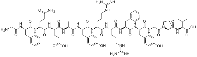 GLY-PHE-GLN-GLU-ALA-TYR-ARG-ARG-PHE-TYR-GLY-PRO-VAL, 89458-24-2, 结构式