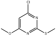 6-甲氧基-2-甲硫基-4-氯嘧啶 结构式