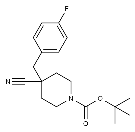1-BOC-4-CYANO-4-(4-FLUOROBENZYL)-PIPERIDINE Structure