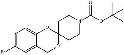 6-ブロモ-4H-スピロ[ベンゾ[D][1,3]ジオキシン-2,4'-ピペリジン]-1'-カルボン酸TERT-ブチル 化学構造式