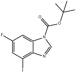 1H-BenziMidazole-1-carboxylic acid, 6-fluoro-4-iodo-, 1,1-diMethylethyl ester Struktur