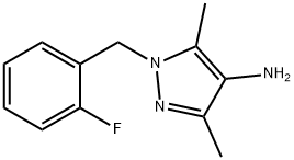 1-(2-fluorobenzyl)-3,5-dimethyl-1H-pyrazol-4-amine(SALTDATA: FREE) Structure