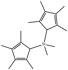 DIMETHYLBIS(2,3,4,5-TETRAMETHYL-2,4-CYCLOPENTADIEN-1-YL)SILANE 化学構造式