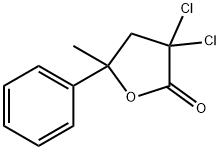 3,3-ジクロロ-5-メチル-5-フェニル-4,5-ジヒドロフラン-2(3H)-オン 化学構造式