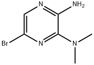 2-アミノ-5-ブロモ-3-(ジメチルアミノ)ピラジン 化学構造式
