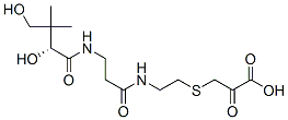 Propanoic acid, 3-((2-((3-((2,4-dihydroxy-3,3-dimethyl-1-oxobutyl)amin o)-1-oxopropyl)amino)ethyl)thio)-2-oxo-, (R)- Struktur