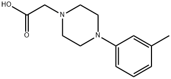 [4-(3-メチルフェニル)ピペラジン-1-イル]酢酸 化学構造式