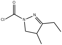 1H-Pyrazole-1-carbonyl chloride, 3-ethyl-4,5-dihydro-4-methyl- (9CI) 结构式
