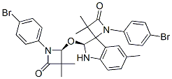 (S)-1-(4-BROMOPHENYL)-2'-((S)-1-(4-BROMOPHENYL)-3,3-DIMETHYL-4-OXOAZETIDIN-2-YLOXY)-3,3,5'-TRIMETHYLSPIRO[AZETIDINE-2.3'-INDOLINE]-4-ONE Struktur