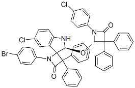 (S)-5'-CHLORO-1-(4-BROMOPHENYL)-2'-((S)-1-(4-CHLOROPHENYL)-4-OXO-3,3-DIPHENYLAZETIDIN-2-YLOXY)-3,3-DIPHENYLSPIRO[AZETIDINE-2.3'-INDOLINE]-4-ONE Structure