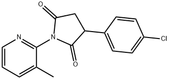 2,5-Pyrrolidinedione, 3-(4-chlorophenyl)-1-(3-methyl-2-pyridinyl)- Structure