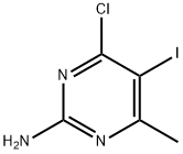 4-クロロ-5-ヨード-6-メチル-2-ピリミジンアミン 化学構造式