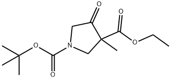 3-Methyl-4-oxo-1,3-pyrrolidinedicarboxylic acid 1-(tert-butyl) 3-ethyl ester Struktur