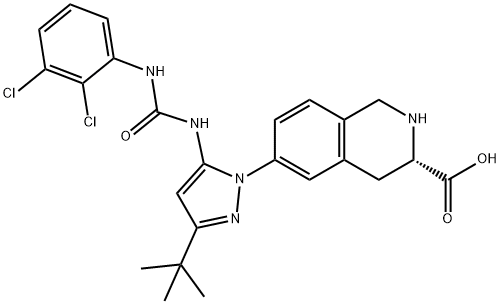 (S)-6-(3-(tert-Butyl)-5-(3-(2,3-dichlorophenyl)ureido)-1H-pyrazol-1-yl)-1,2,3,4-tetrahydroisoq Structure
