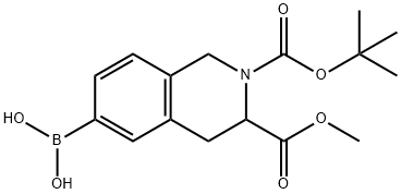 2,3(1H)-ISOQUINOLINEDICARBOXYLIC ACID, 6-BORONO-3,4-DIHYDRO-, 2-(1,1-DIMETHYLETHYL) 3-METHYL ESTER Struktur