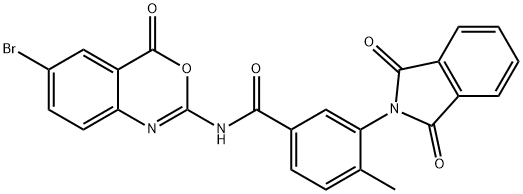 N-(6-BROMO-4-OXO-4H-3,1-BENZOXAZIN-2-YL)-3-(1,3-DIHYDRO-1,3-DIOXO-2H-ISOINDOL-2-YL)-4-METHYL-BENZAMIDE Structure
