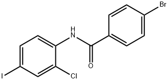 4-溴-N-(2-氯-4-碘代苯基)苯甲酰胺 结构式