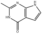 1,7-二氢-2-甲基-4H-吡咯[2,3-D]嘧啶-4-酮, 89792-11-0, 结构式
