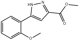 3-(2-メトキシフェニル)-1H-ピラゾール-5-カルボン酸メチル 化学構造式