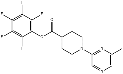 1-(6-メチルピラジン-2-イル)ピペリジン-4-カルボン酸ペンタフルオロフェニル 化学構造式