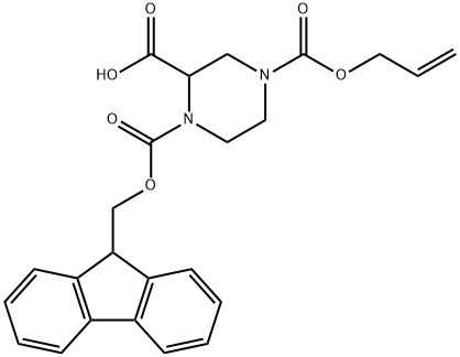 4-[(ALLYLOXY)CARBONYL]PIPERAZINE-2-CARBOXYLIC ACID, N1-FMOC PROTECTED 97%4-ALLYL 1-(9-H-FLUOREN-9-YLMETHYL) HYDROGEN PIPERAZINE-1,2,4-TRICARBOXYLATE Structure
