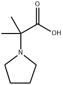 2-メチル-2-(1-ピロリジニル)プロパン酸 化学構造式
