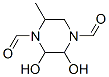 1,4-Piperazinedicarboxaldehyde,2,3-dihydroxy-5-methyl-(7CI) Structure