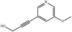 3-(5-メトキシ-ピリジン-3-イル)-プロパ-2-イン-1-オール 化学構造式