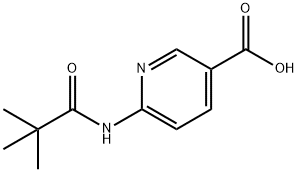 6-(2,2-二甲基丙酰胺基)吡啶-3-羧酸 结构式