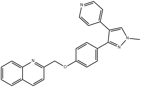 2-[[4-[1-甲基-4-(4-吡啶基)-1H-吡唑-3-基]苯氧基]甲基]-喹啉,898562-94-2,结构式