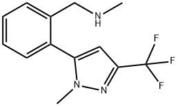 N-Methyl-2-[1-methyl-3-(trifluoromethyl)-1H-pyrazol-5-yl]benzylamine Structure