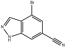4-溴-6-氰基-1H 吲唑,898746-96-8,结构式