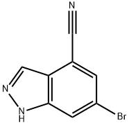 6-溴-1H-吲唑-4-甲腈,898747-00-7,结构式
