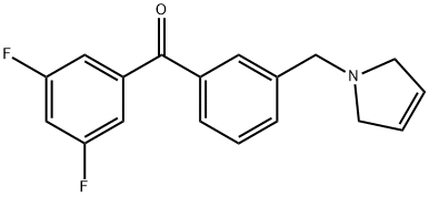 3,5-DIFLUORO-3'-(3-PYRROLINOMETHYL) BENZOPHENONE Structure