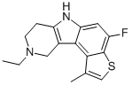 9-エチル-4-フルオロ-1-メチル-7,8,9,10-テトラヒドロ-6H-ピリド[4,3-b]チエノ[3,2-e]インドール 化学構造式